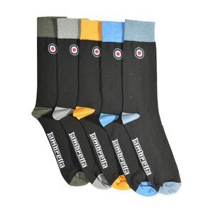 Lambretta Mens Contrast Socks (Pack of 5) / Black/Multicolored